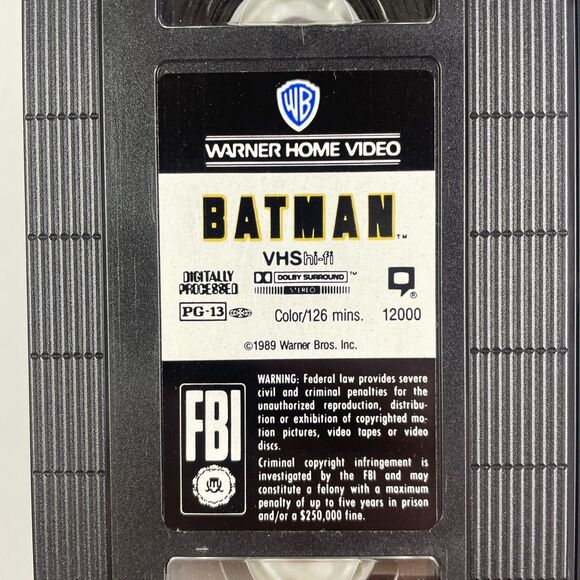 Batman (VHS, 1989) Michael Keaton Jack Nicholson Kim Basinger Tim Burton - Picture 9 of 9